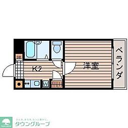 共立リライアンス豊田 3階1Kの間取り