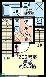 仮)シティハイツ大船町 2階1Kの間取り