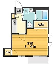 ミーナス片倉 101 1階1Kの間取り