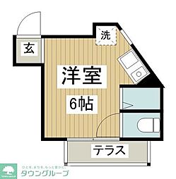 コーポ青木第7 1階1Kの間取り