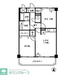 メゾン・ド・ロワール 1階2LDKの間取り