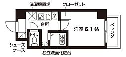 フィシオ京王八王子 3階1Kの間取り