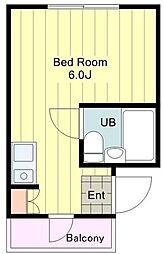 フレグランス八王子 1階ワンルームの間取り