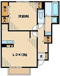JR横浜線 橋本駅 バス8分 東原宿下車 徒歩2分の賃貸アパート 1階1LDKの間取り
