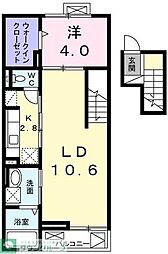 メゾン　ソレイユI 4階1LDKの間取り