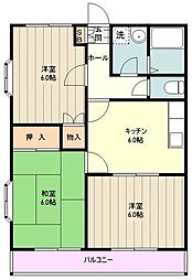 ルミエール瑞穂 3階3DKの間取り