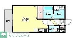ケイグレイス福生武蔵野台 1階ワンルームの間取り