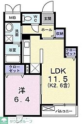 オーシャン幸　ＮＣ 3階1LDKの間取り