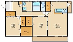 ファインヴュー2 2LDKの間取図画像