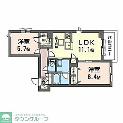 春陽館 2LDKの間取図画像