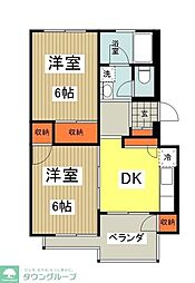 エレガント 2DKの間取図画像