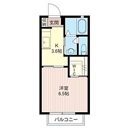 エミネンス1 1Kの間取図画像