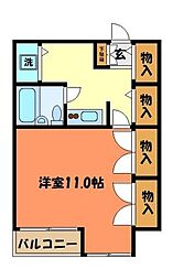 フェミネ八王子 1Kの間取図画像