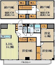 ウェルシートップB 3SLDKの間取図画像