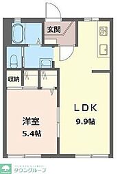 エーデルハイム 1LDKの間取図画像