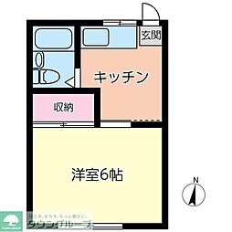 コーポ古谷 1Kの間取図画像