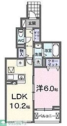 フォンテーヌV 1LDKの間取図画像