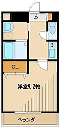 レジデンス淵野辺 1Kの間取図画像