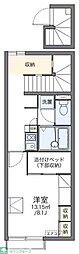 レオパレスグレイシャス 1Kの間取図画像