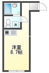 サイドパーク白糸台 1階ワンルームの間取り