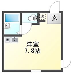 マーベラス立川・曙町IV 1階ワンルームの間取り