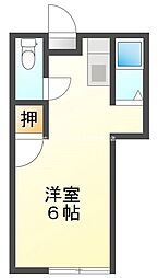 日興フラワーヒル 2階1Kの間取り