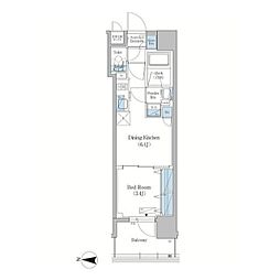 アーバネックス菊川IV 1DKの間取図画像