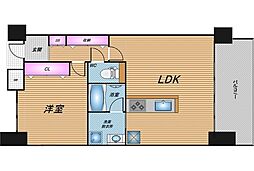 コートヴィレッジ新都心リベラ 1LDKの間取図画像