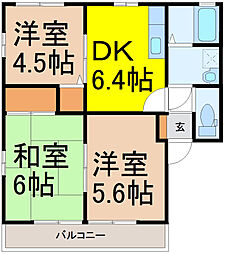ハイブローE 3DKの間取図画像