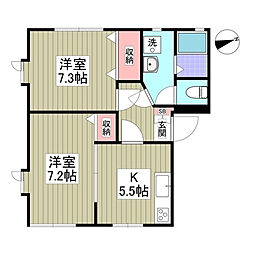 ドゥエリングTK 2LDKの間取図画像