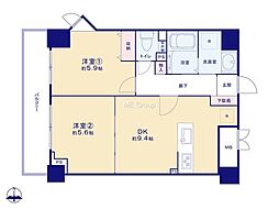 ロイヤルステージ海老名3 2DKの間取図画像