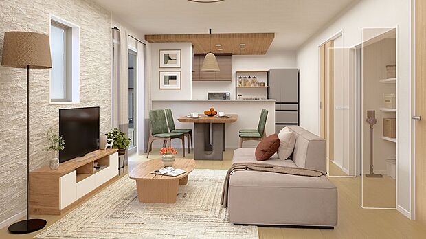 ■完成予想図■定番のカウンターキッチンだからお子様の動向もしっかり見渡せて安心    