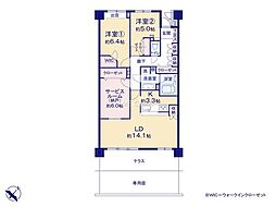 藤和ライブタウン緑山壱番館 2SLDKの間取図画像