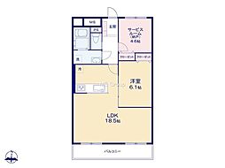 小田原サニータウン 1SLDKの間取図画像