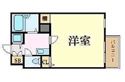 アクタス博多 1Kの間取図画像