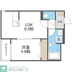 西鉄天神大牟田線 井尻駅 徒歩15分の賃貸アパート 3階1LDKの間取り