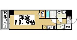 レジデンシャルヒルズ香椎駅前 ワンルームの間取図画像