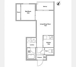 カメリアガーデン 1LDKの間取図画像