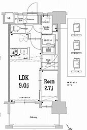 エンクレスト空港通り 1LDKの間取図画像