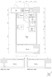 エンクレスト博多駅南FIT ワンルームの間取図画像