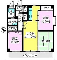 ソフィア'92 3LDKの間取図画像