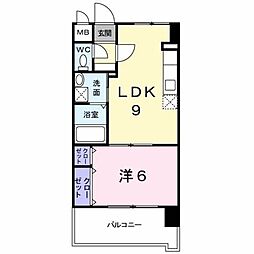 レジデンス20 1LDKの間取図画像