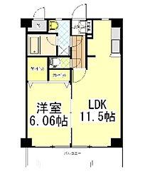 リベラいわき 1LDKの間取図画像