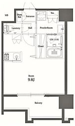 エンクレスト博多THETIME ワンルームの間取図画像