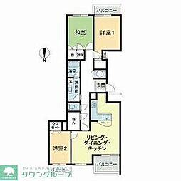 高宮ハウスA 3LDKの間取図画像