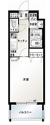 エンクレスト吉塚駅前 1Kの間取図画像