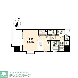 レジディア警固 ワンルームの間取図画像