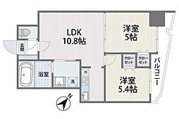 ティ・ファインズ平尾 2LDKの間取図画像