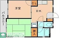 ダイナコート県庁前 2DKの間取図画像