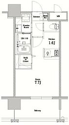 エンクレストベイ天神東2 ワンルームの間取図画像